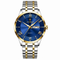 Silver with Blue Dial