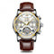 Leather Strap with White Dial