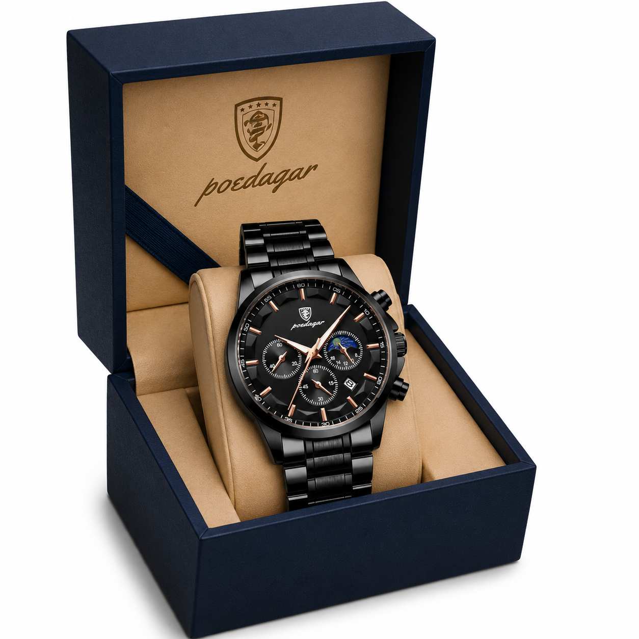 Relógio Poedagar Nautilus All Black® - com caixa