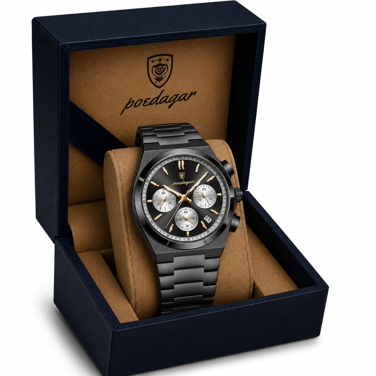 Relógio Poedagar Commander All Black® - com caixa
